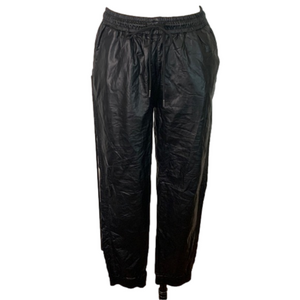 Saints 21 black large leather look jogger pants